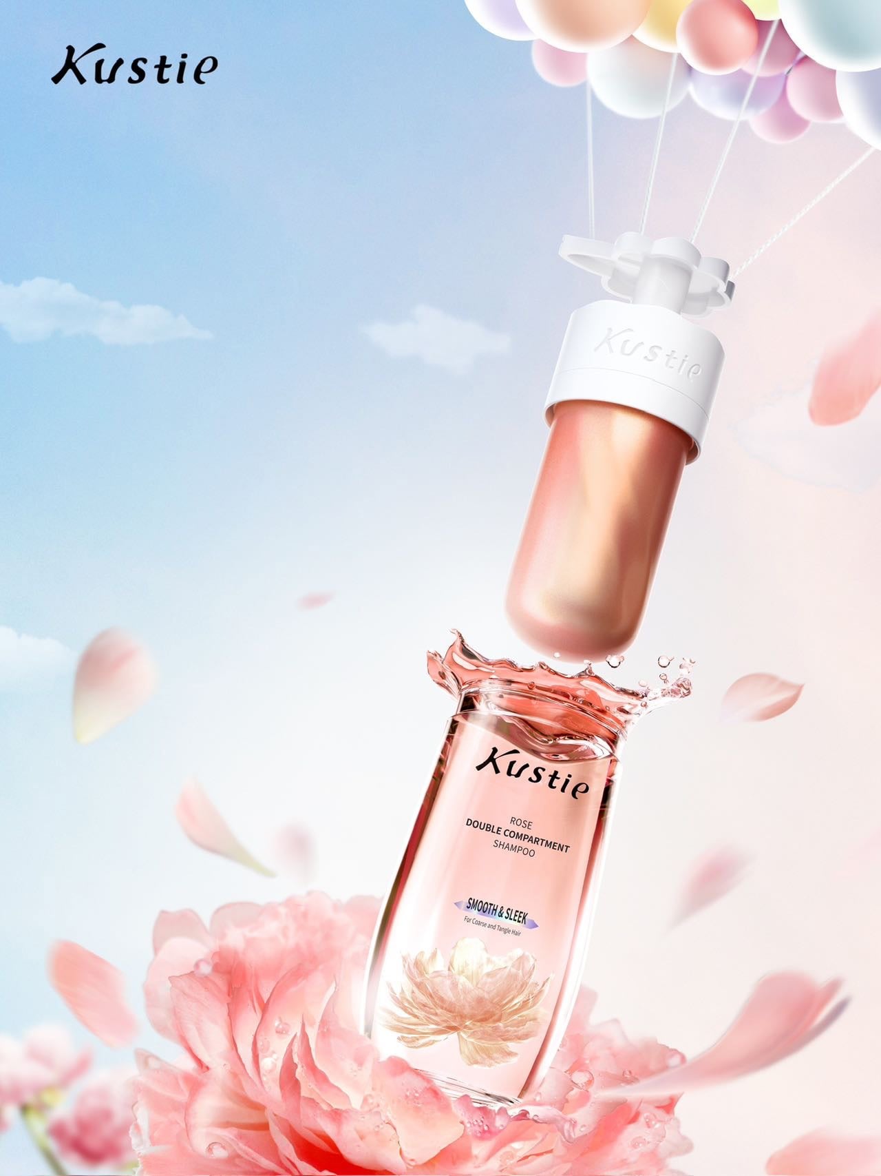 شامبو  ( ROSE DOUBLE COMPARTMENT SHAMPOO)