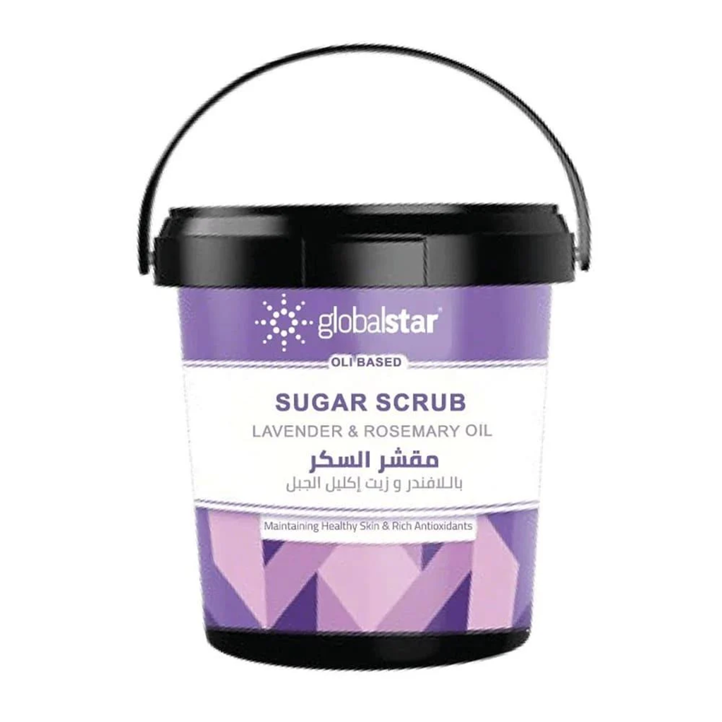 مقشر السكر للجسم باللافندر وزيت إكليل الجبل 600 غم