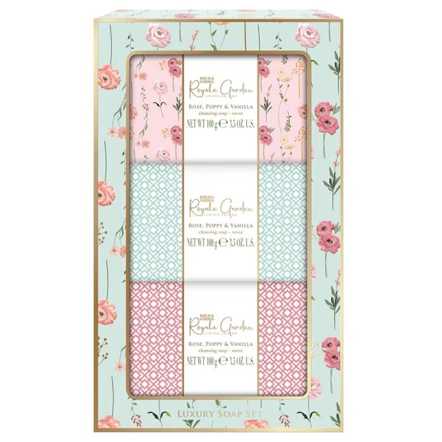 مجموعة صابون رويال جاردن الفاخرة 3 قطع
