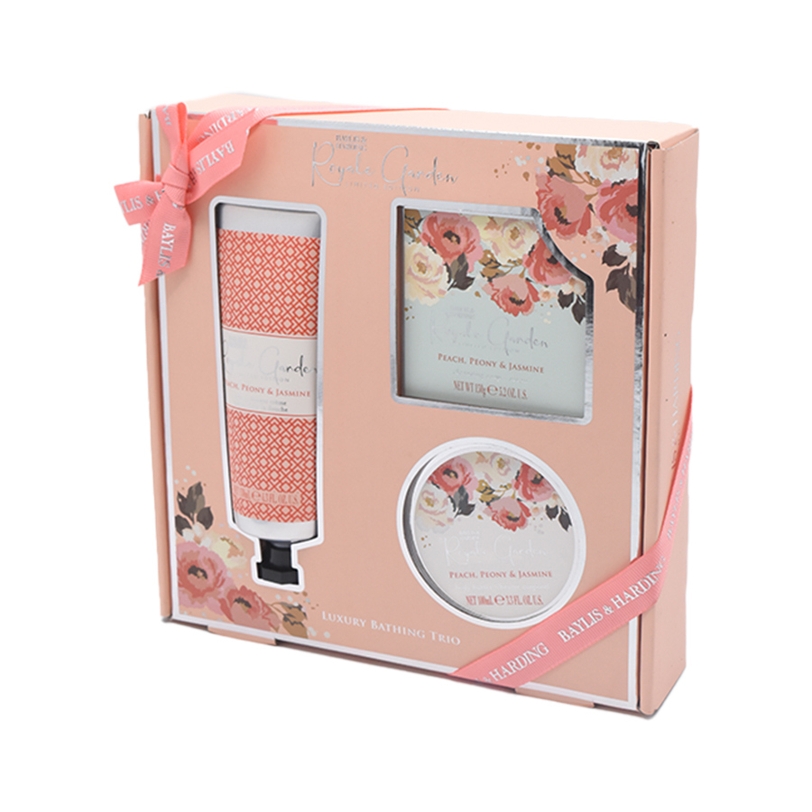 مجموعة العناية بالجسم بالخوخ والفاوانيا والياسمين 3 قطع