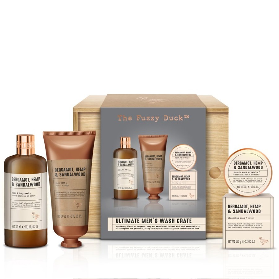 مجموعة هدايا للرجال برائحة البرغموت والقنب وخشب الصندل 4 قطع