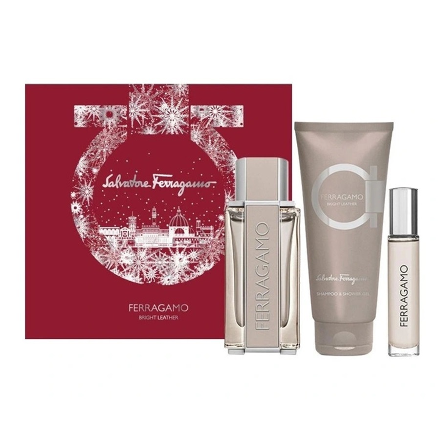 مجموعة هدايا فيراغامو برايت ليذر 3 قطع