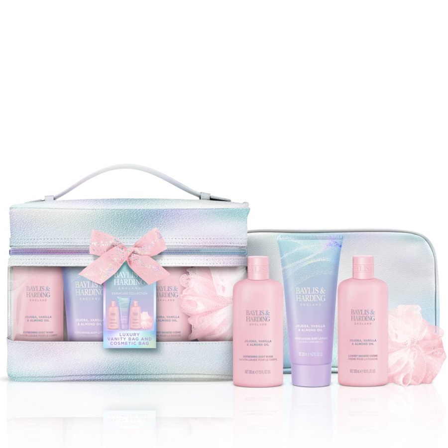 مجموعة زيت الجوجوبا والفانيليا وزيت اللوز في حقيبة مستحضرات تجميل 6 قطع