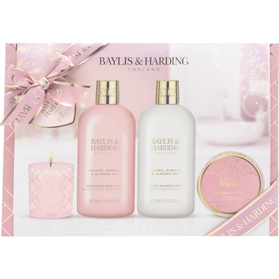 مجموعة هدايا العناية الشخصية مع شموع الجوجوبا والفانيليا 4 قطع