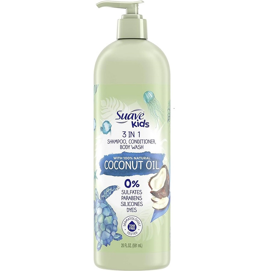 شامبو وبلسم وغسول للجسم بزيت جوز الهند 3 في 1, 591 مل