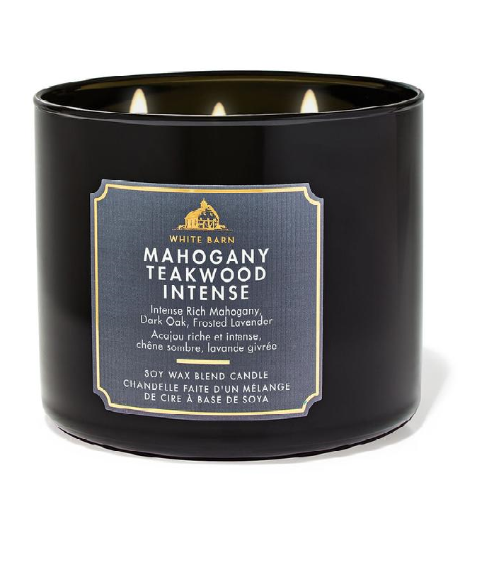 شمعة باث آند بودي وركس برائحة الماهوجني وخشب الساج المركزة 411 غرام