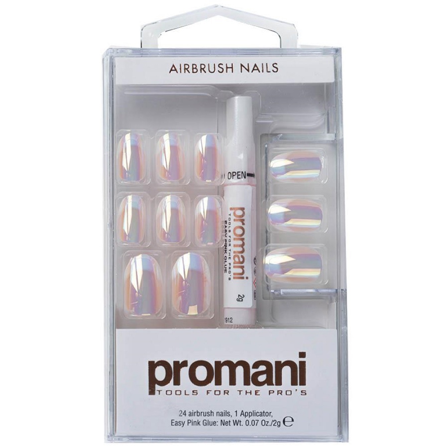 مجموعة أظافر صناعية (دزاين فرنسي) 24 قطعة مع غراء