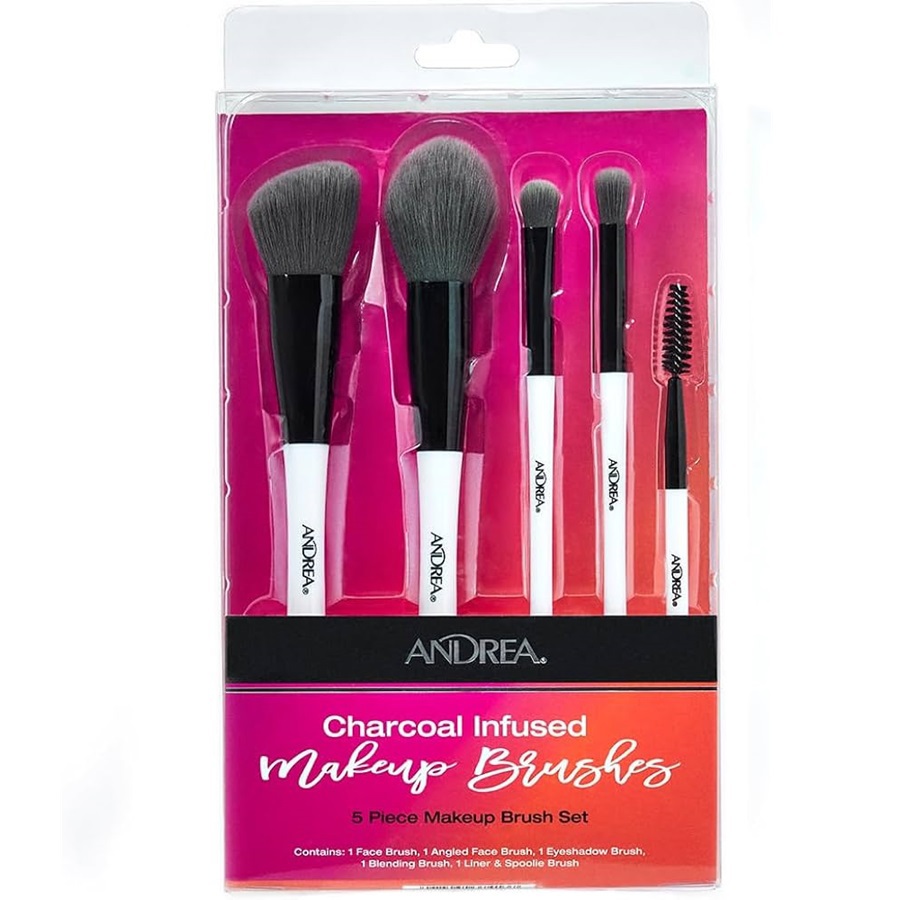 مجموعة فرش مكياج غنية بالفحم 5 قطع