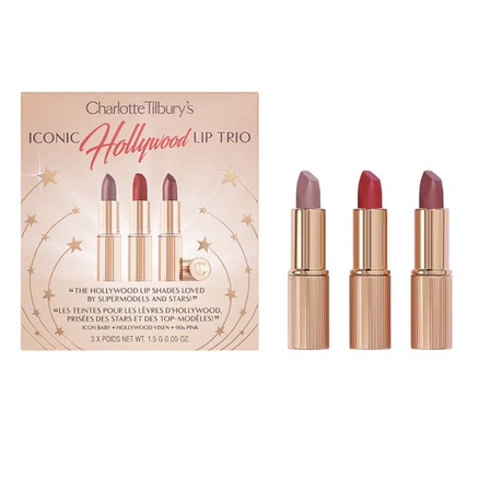 مجموعة أحمر شفاه شارلوت هوليوود الثلاثية