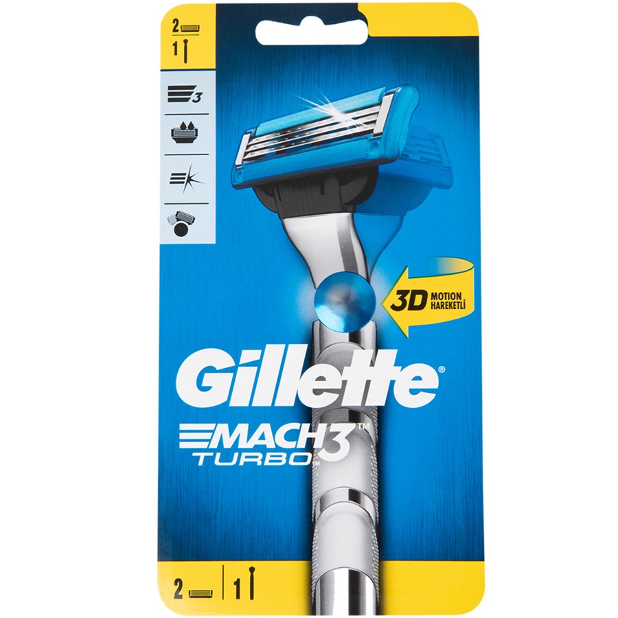 ماكنة حلاقة ماك 3 تربو مع 2 رؤوس اضافية