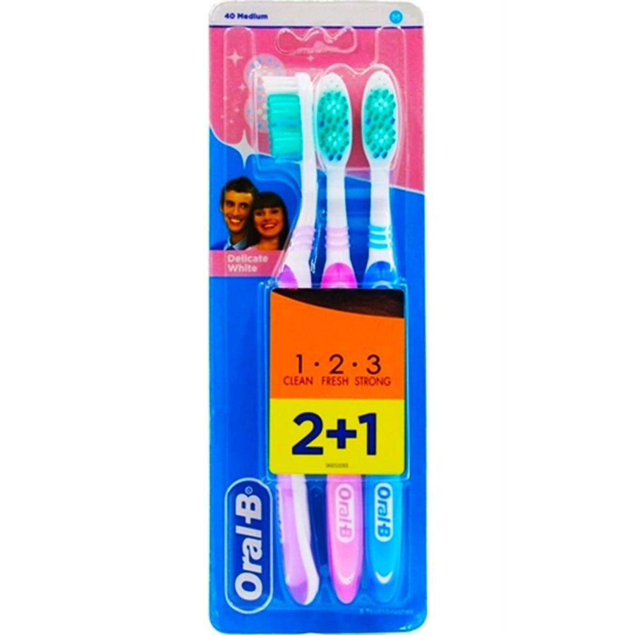 فرشاة اسنان بيضاء ناعمة 2 + 1