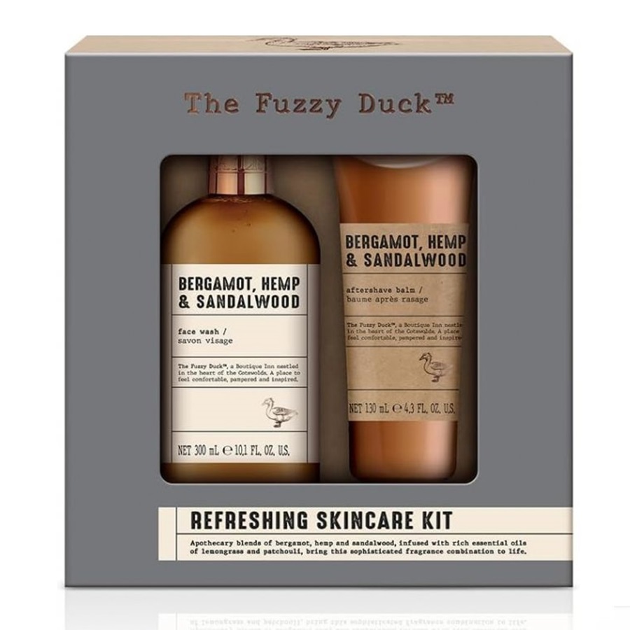 طقم هدايا للعناية بالبشرة بالبرغموت, القنب وخشب الصندل 2 قطعة