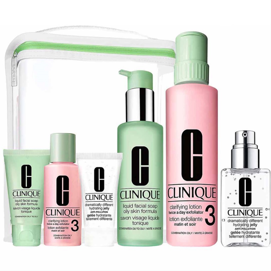 مجموعة كبيرة للعناية بالبشرة من 3 خطوات للبشرة الدهنية والمختلطة 7 قطع