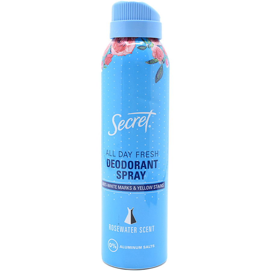 مزيل عرق بخاخ منعش طوال اليوم برائحة ماء الورد 150 مل