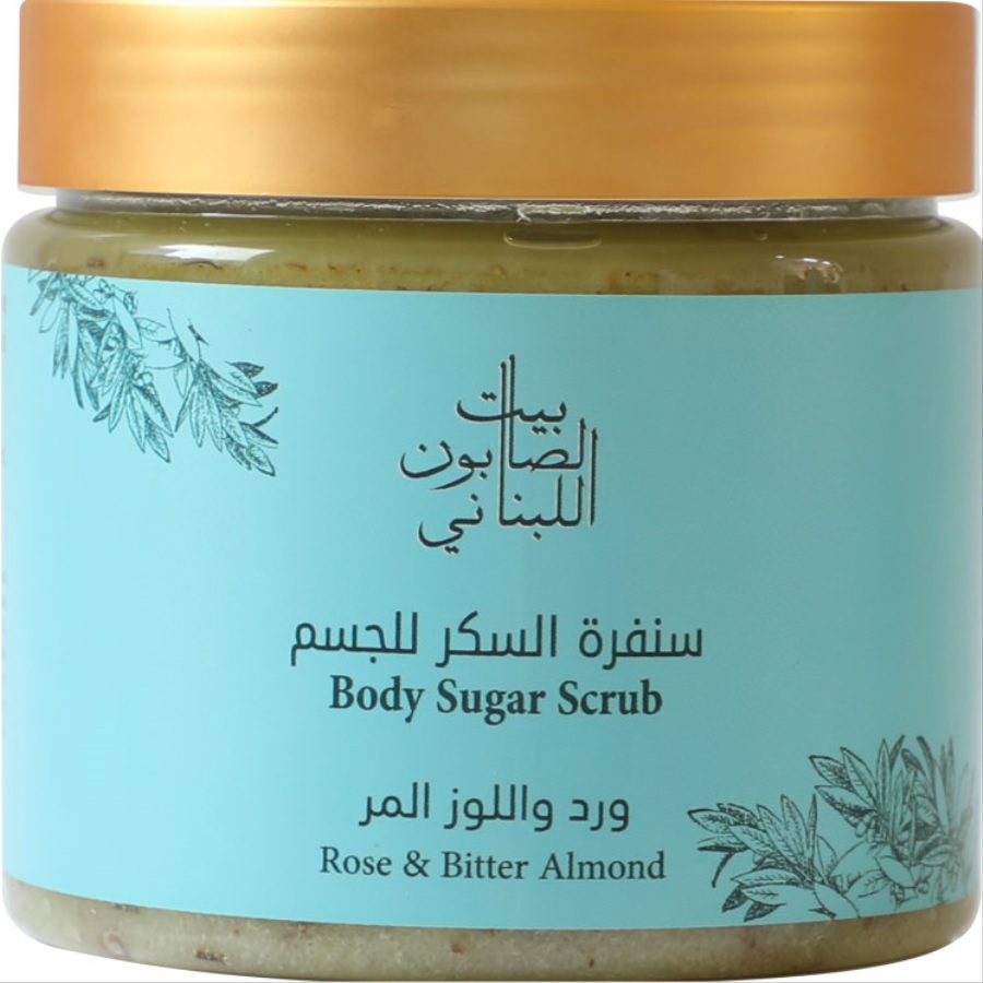 مقشر السكر للجسم بالورد واللوز المر 500 غم