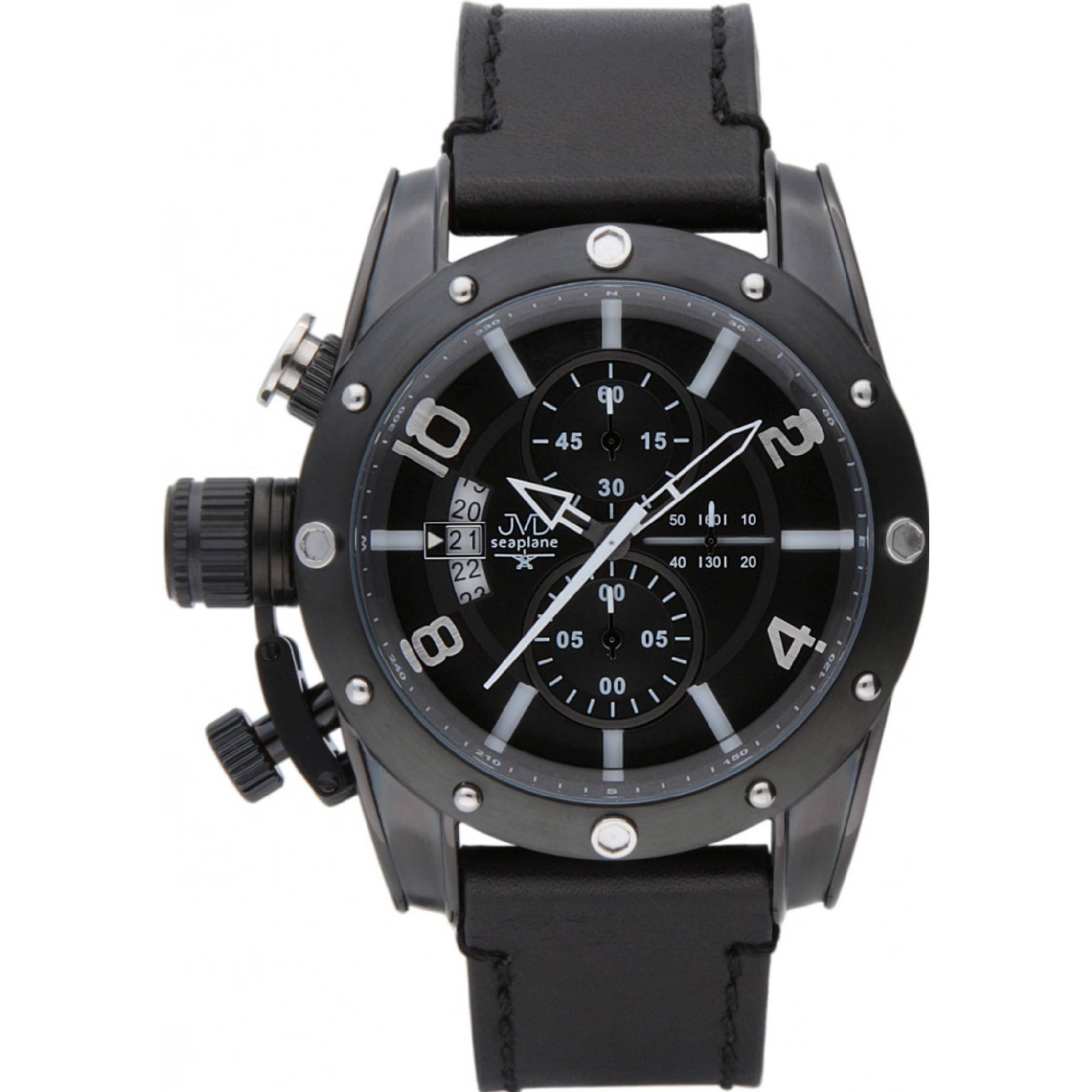 ساعة يد رجالية إكسبيديشن كرونوغراف مينا أسود، سوار من الجلد الأسود 2