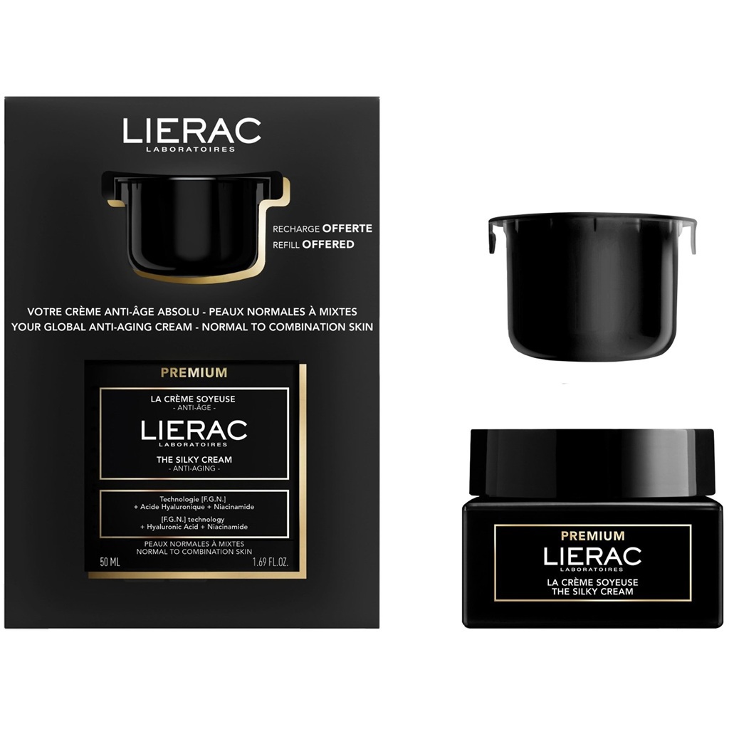 كريم الوجه الحريري المضاد للشيخوخة 50 مل مع عبوة إعادة تعبئة مجانية 50 مل