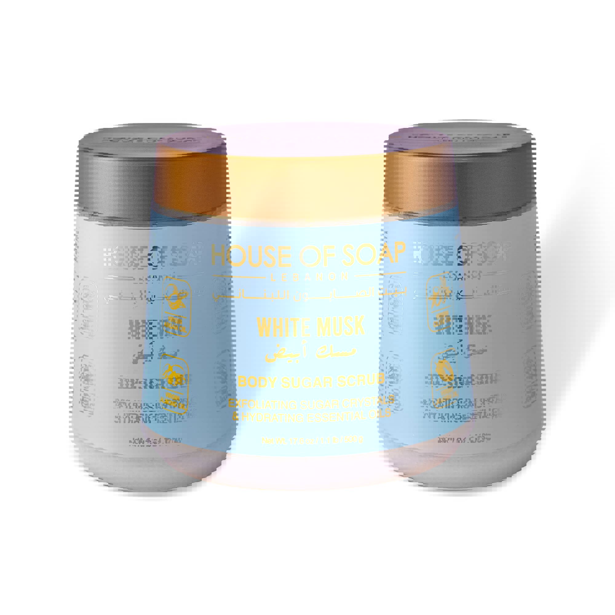 مقشر للجسم برائحة المسك الأبيض ٥٠٠ غرام جديد