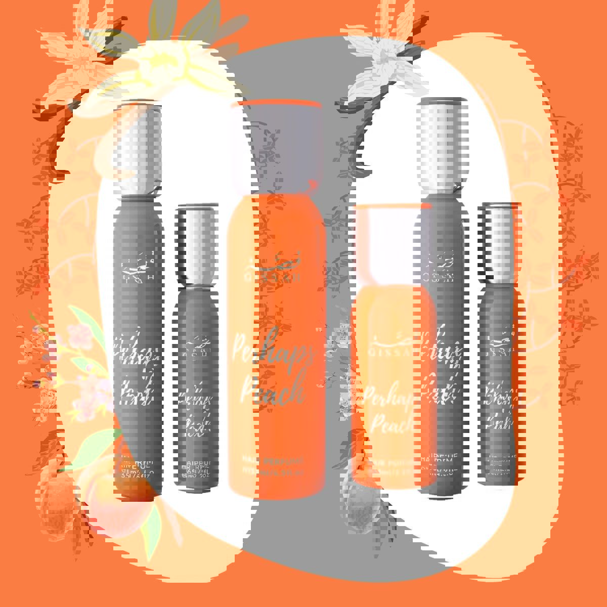 GISSAH HAIR PERFUME SET 135ML + 65 ML  PERHAPS PEACH 2