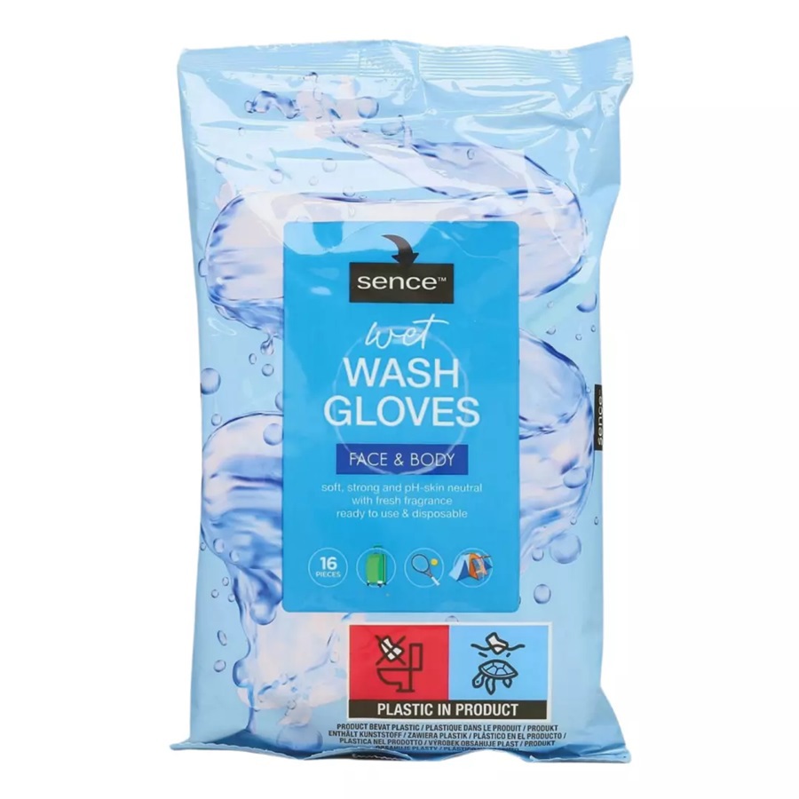 قفازات غسل الوجه والجسم 16 قطعة