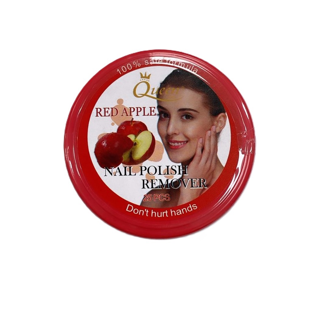 مزيل طلاء الأظافر بالتفاح الأحمر 25 قطعة