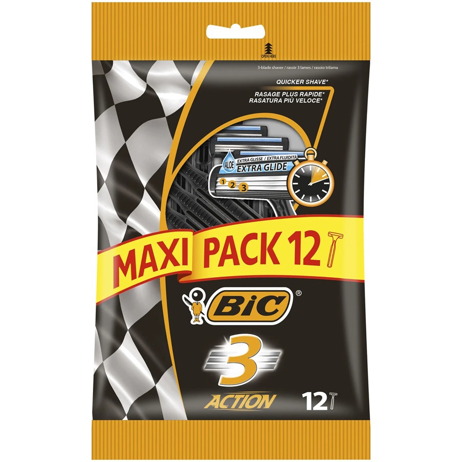 ماكنة حلاقة أكشن 3 شفرات 12 قطعة