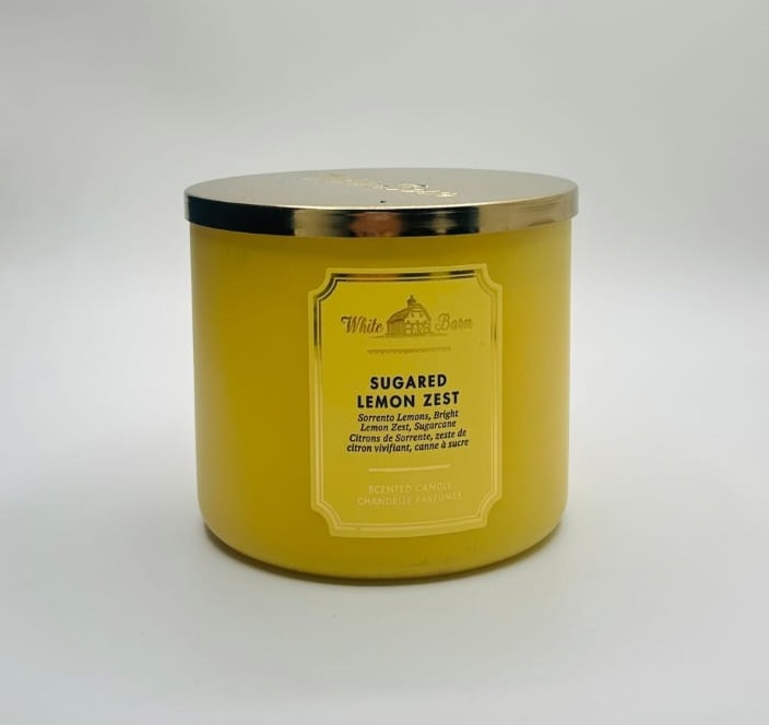 شمعة بقشر الليمون المسكر 3 فتيل 411 غم