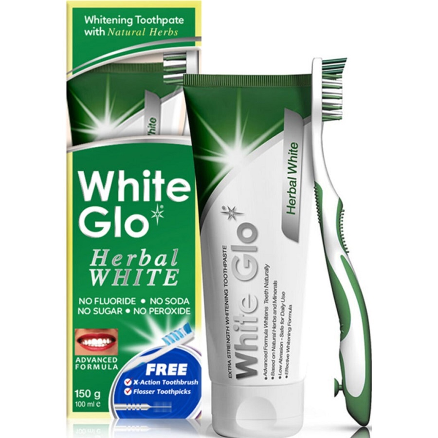 معجون اسنان مبيض بالاعشاب مع فرشاة 100 مل