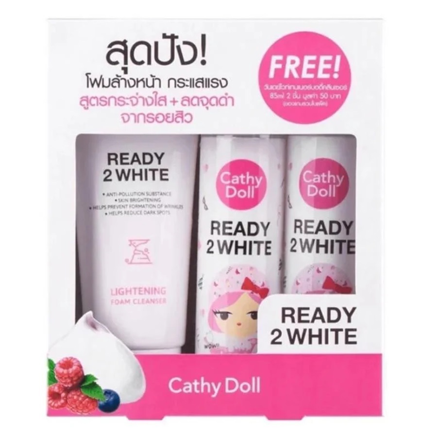 مجموعة غسول فوم للوجه + كريم استحمام لؤلؤة وورد 3 قطع