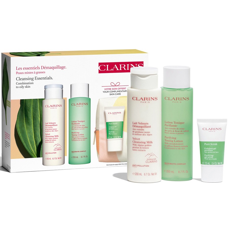 مجموعة كلارنس الأساسية لتنظيف البشرة 4 قطع