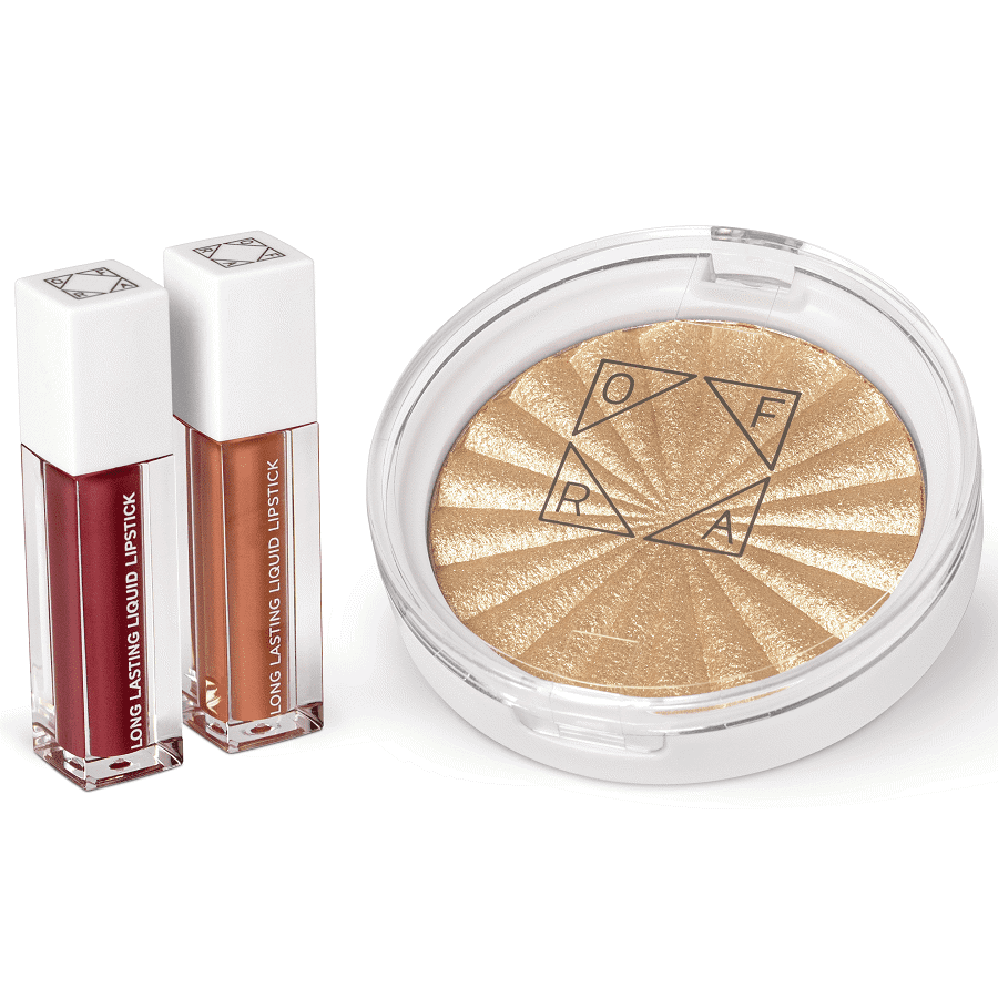 مجموعة هايلايتر و احمر شفاه سائل عدد2