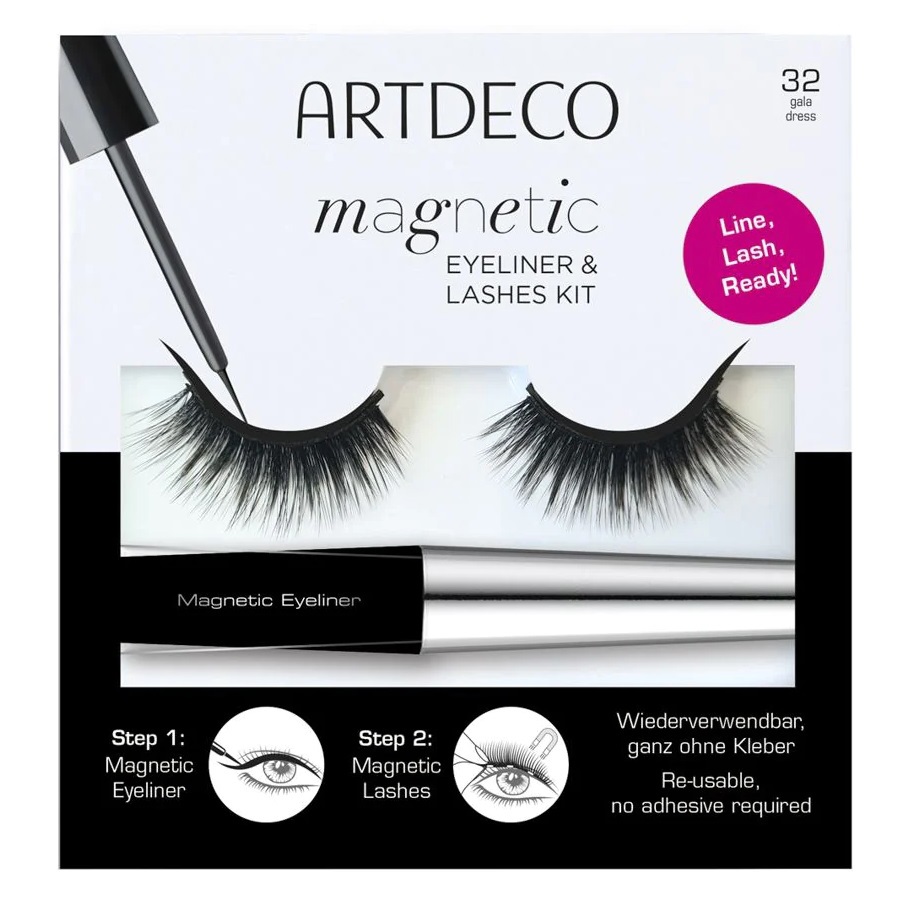 مجموعة محدد عيون مغناطيسي ورموش مغناطيسية 32 جالا دريس