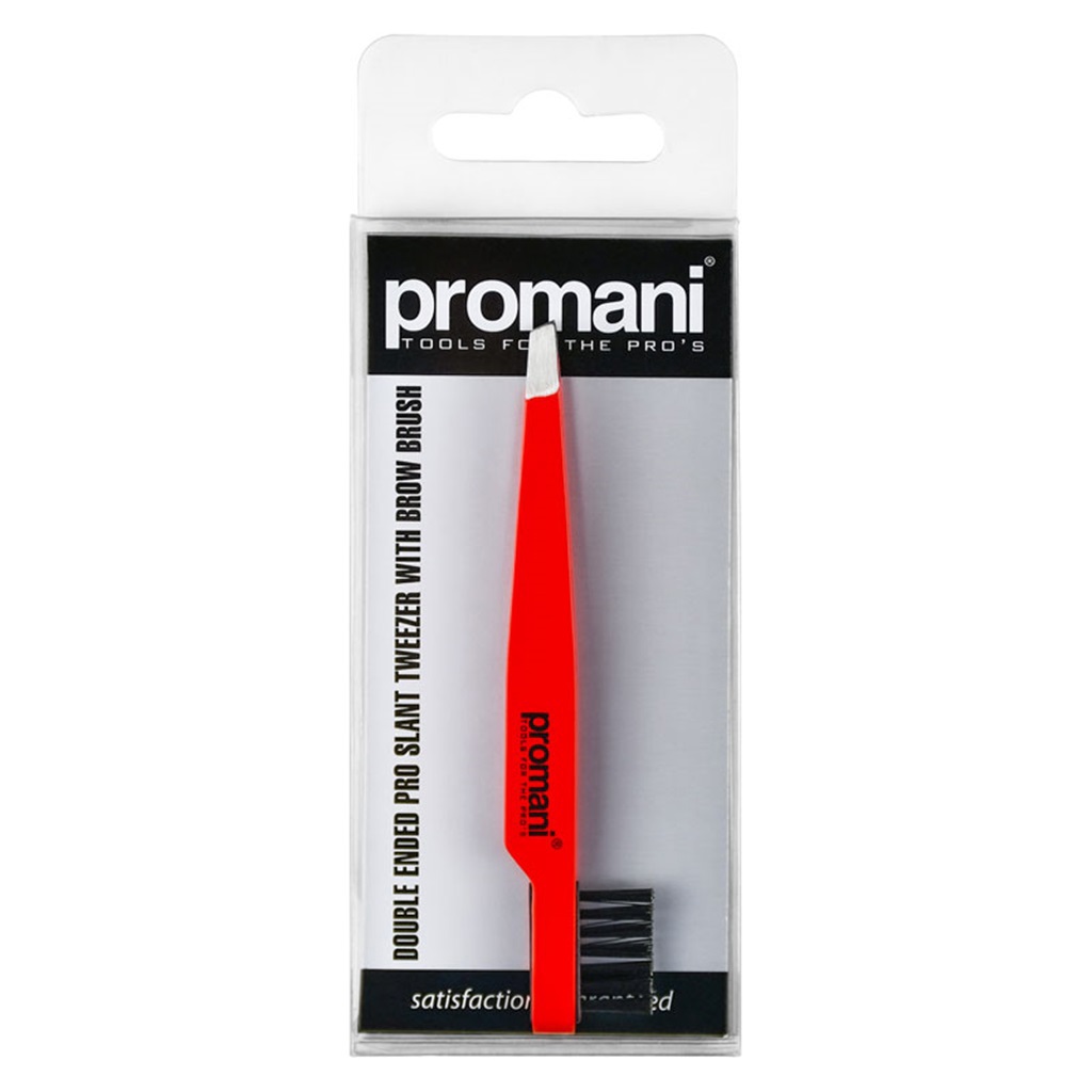 ملقط مزدوج الطرف مع فرشاة حواجب