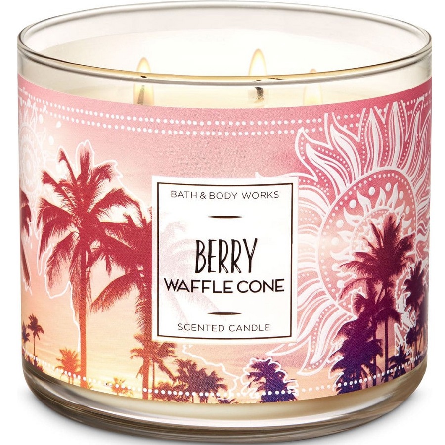 بيري وافل كون شمعة معطرة بثلاث فتائل 411 غم