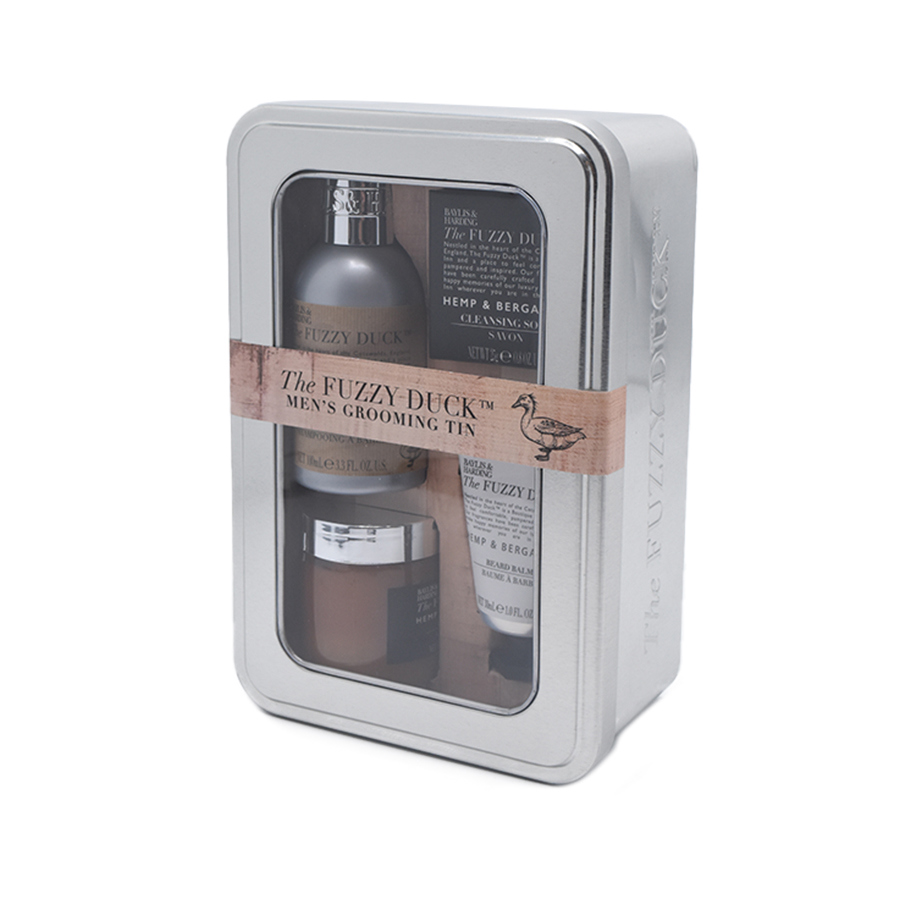 مجموعة العناية باللحية بالقنب والبرغموت للرجال 4 قطع