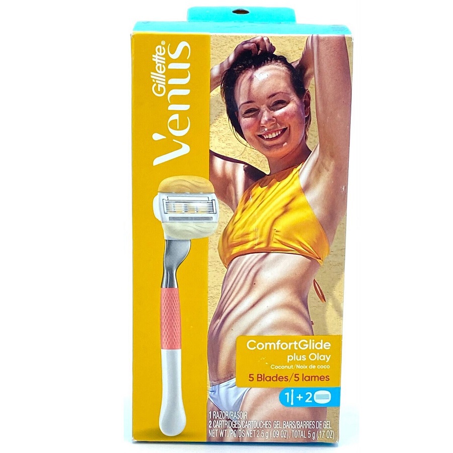 ماكينة حلاقة فينوس كومفورت جلايد 1 مقبض 2 شفرات للاستبدال