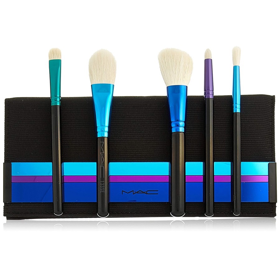 مجموعة فرش العيون الأساسية مع حقيبة 5 قطع