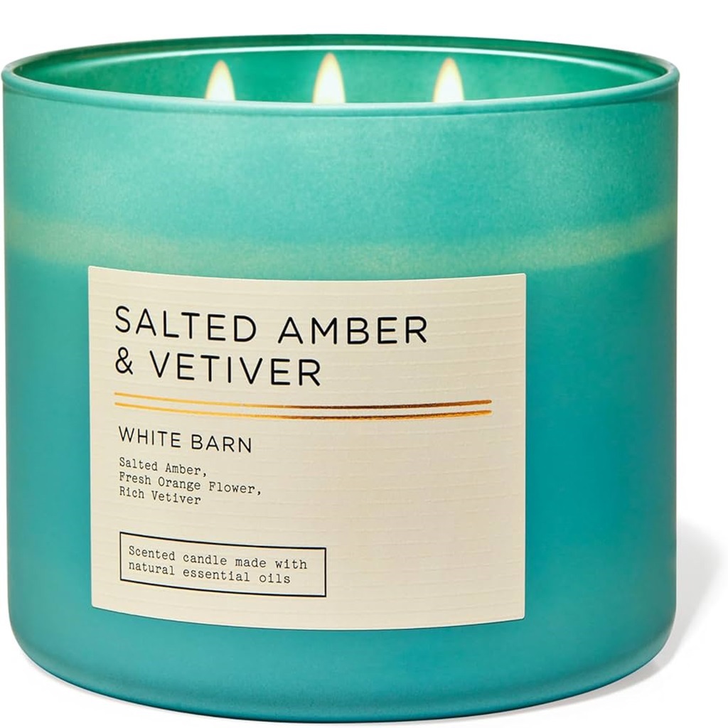 شمعة بثلاث فتائل برائحة العنبر المملح ونجيل الهند 411 جرام