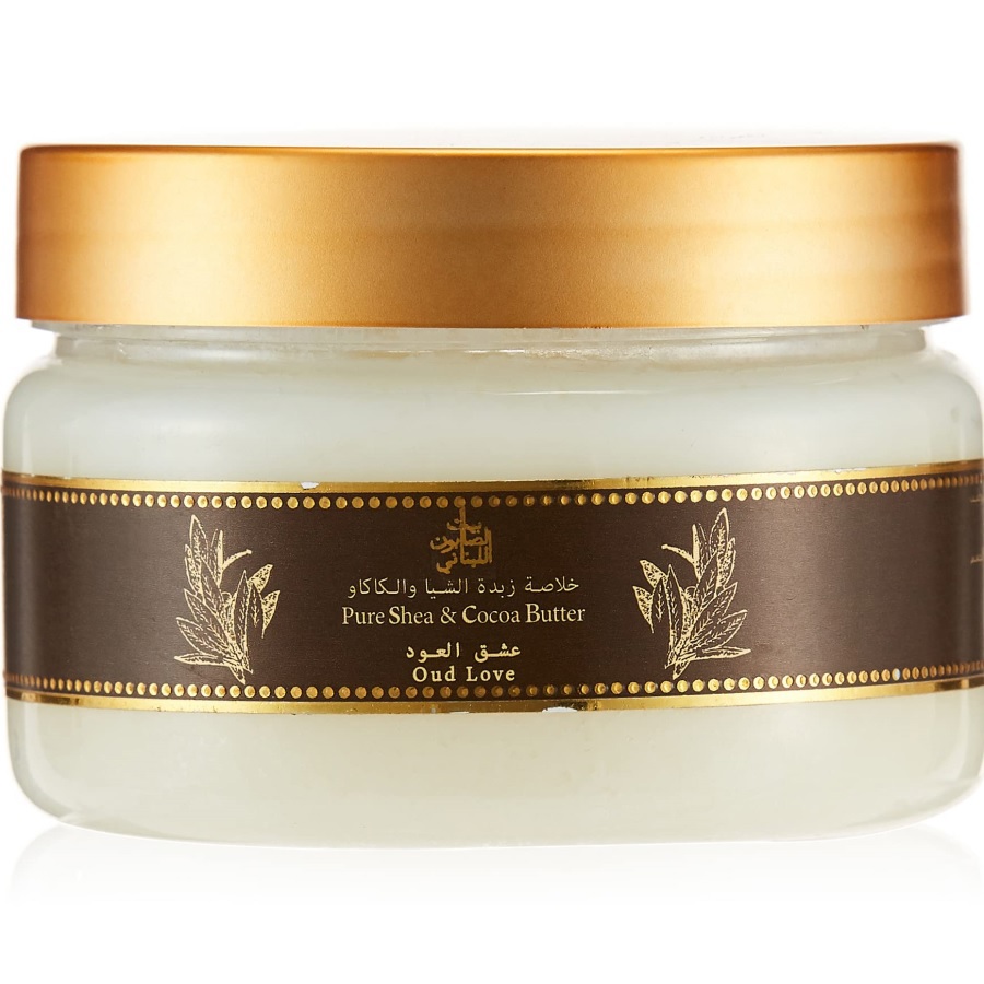 زبدة الشيا والكاكاو النقي للجسم عشق العود 115 غم