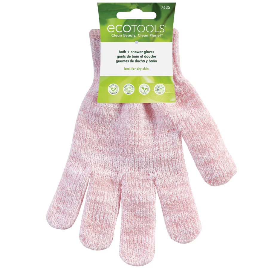 قفازات الاستحمام المقشرة لون وردي
