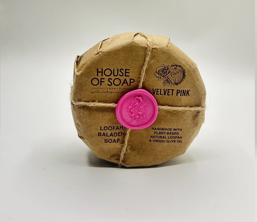 ليفة بلدية صابون مخملي وردي 300 غرام جديد