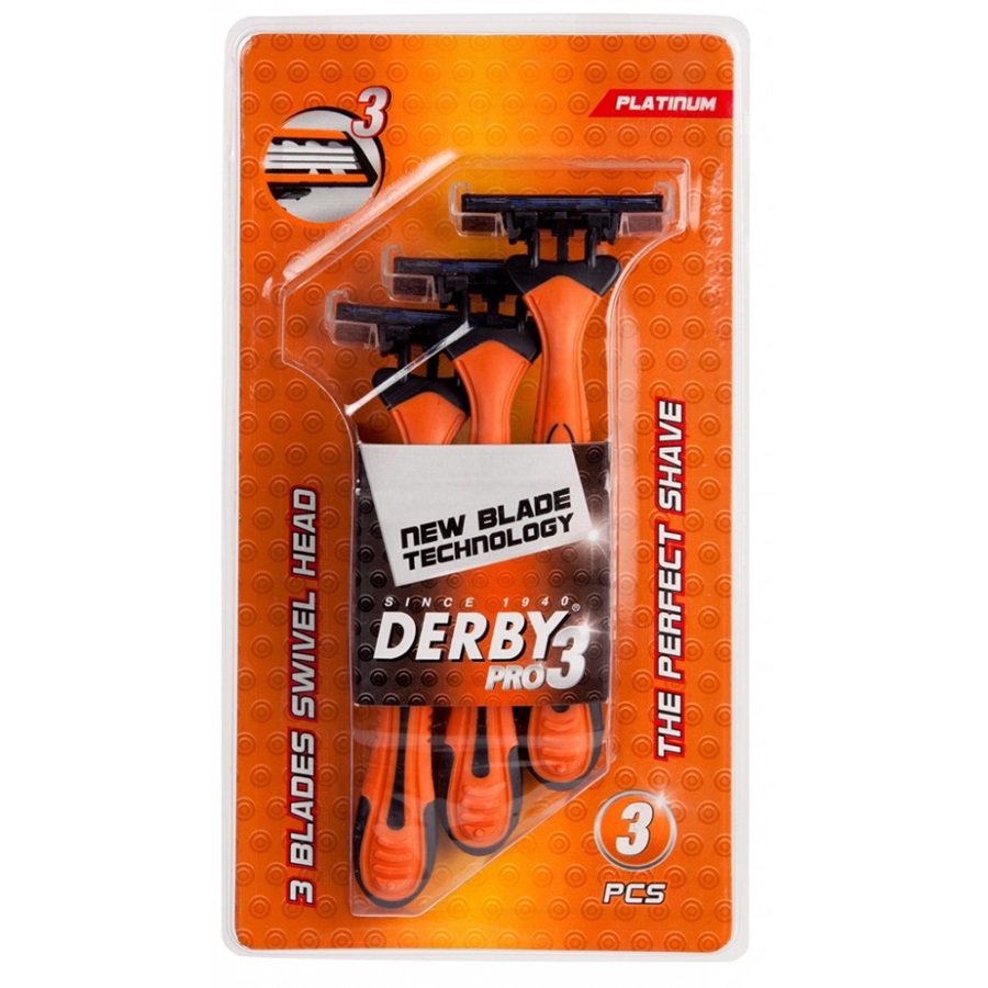 ماكنة حلاقة ديربي برو بثلاث شفرات 3 قطع