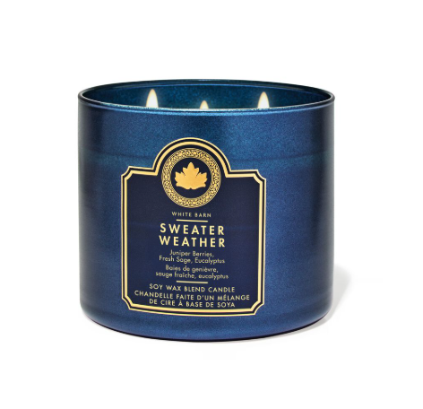 شمعة معطرة بثلاث فتائل برائحة "طقس الشتاء" 411 غرام