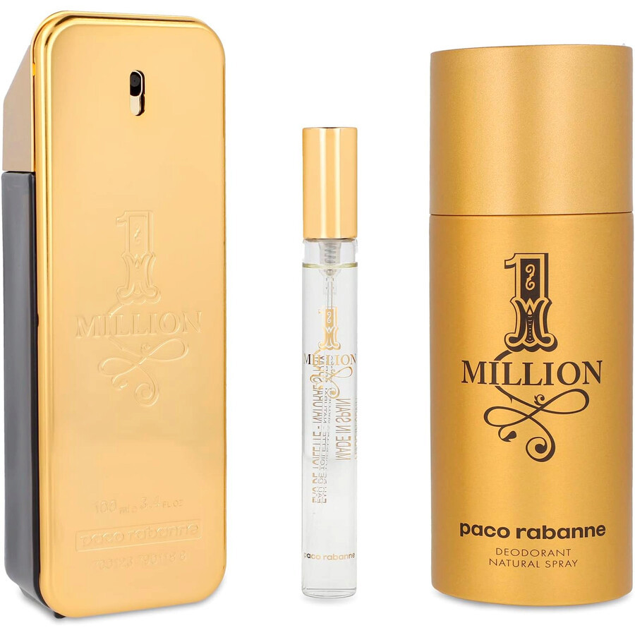 مجموعة هدايا عطور ون مليون للرجال، 3 قطع  تواليت