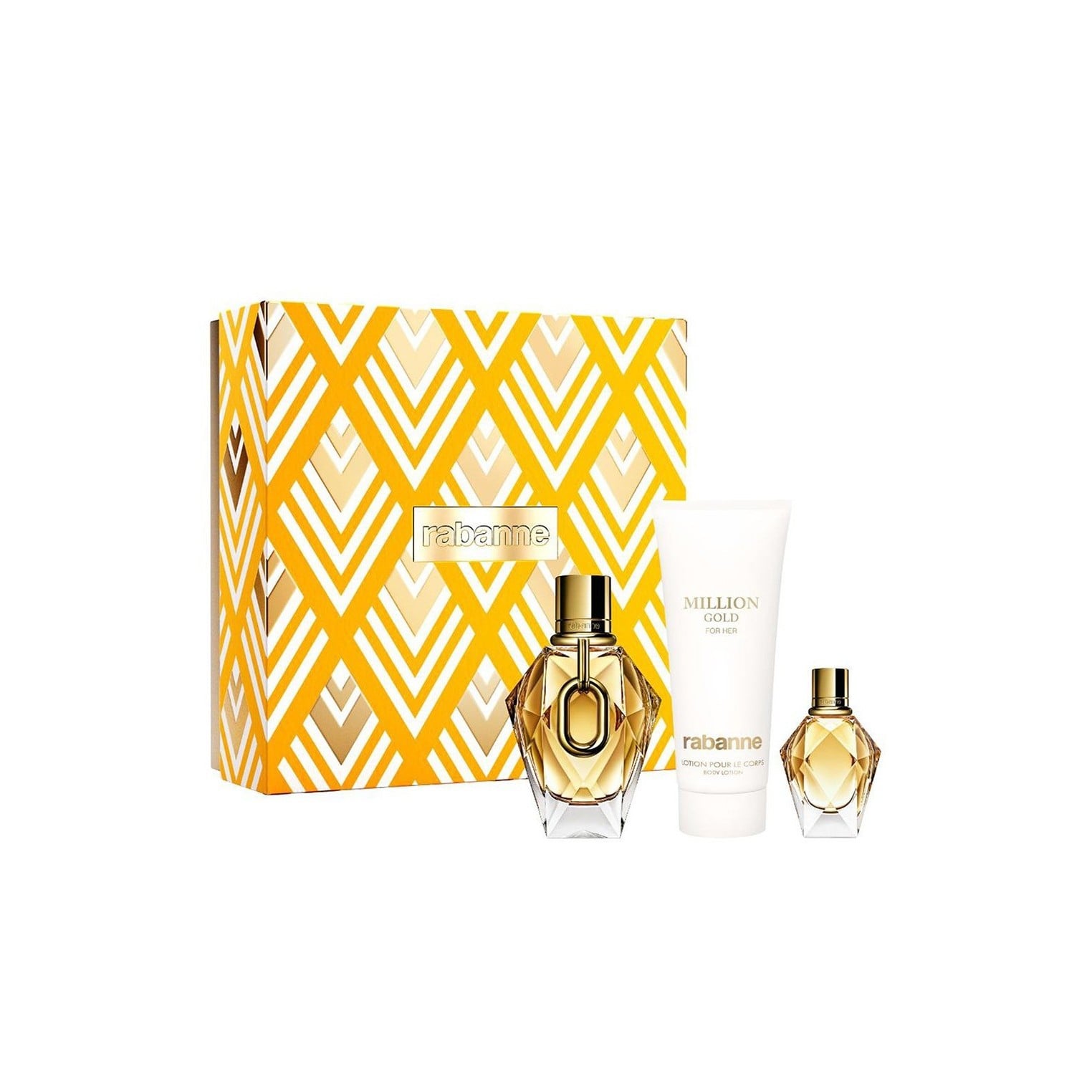 مجموعة هدايا عطر PACO RABANNE Million Gold For Her (90 مل + 5 مل + لوشن للجسم 100 مل)