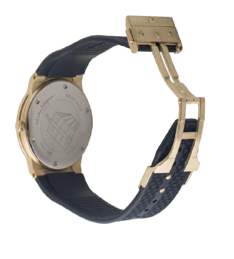 ساعة سالفاتور فيراغامو سافير مينا ازرق بسوار مطاطي ازرق للرجال - SFHP00220 3