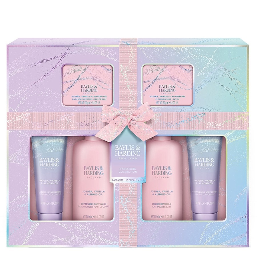 مجموعة هدايا فاخرة بزيت الجوجوبا والفانيليا واللوز 6 قطع