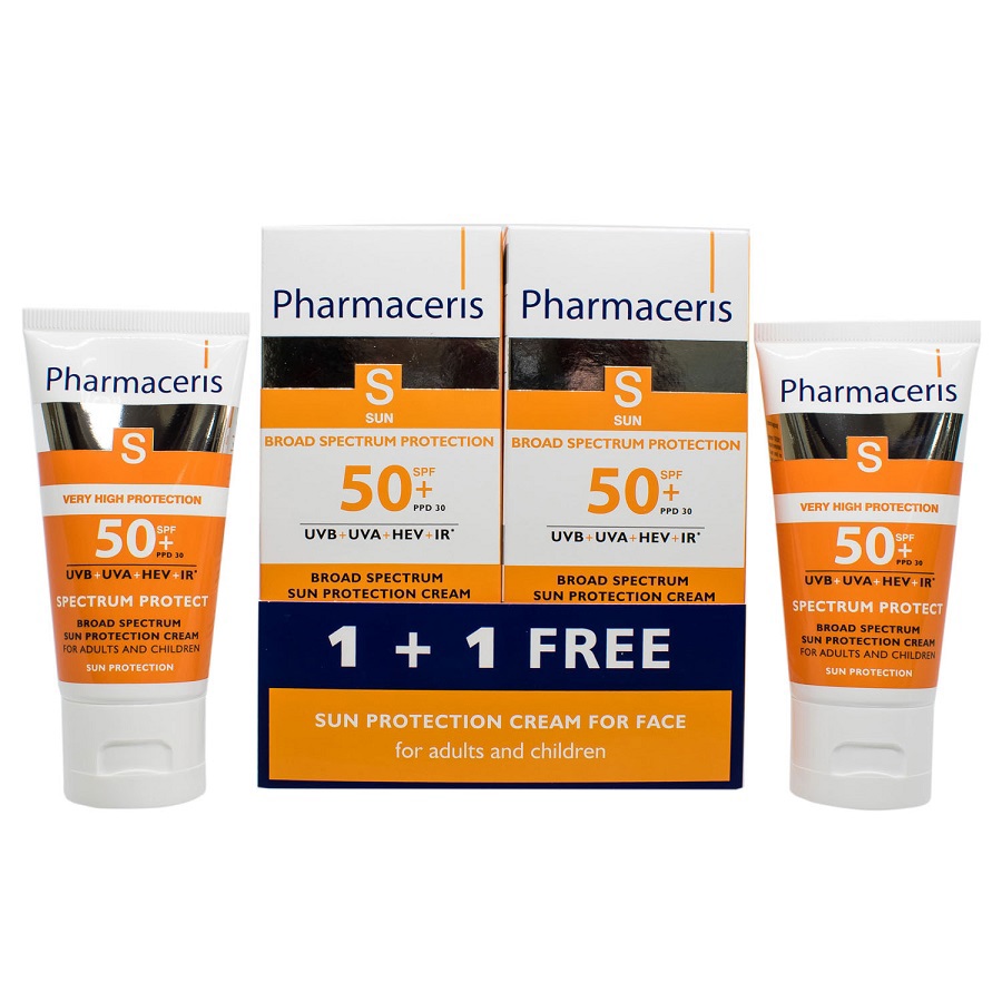 مجموعة كريم واقي شمس واسع الطيف بعامل وقاية 50, 1+1
