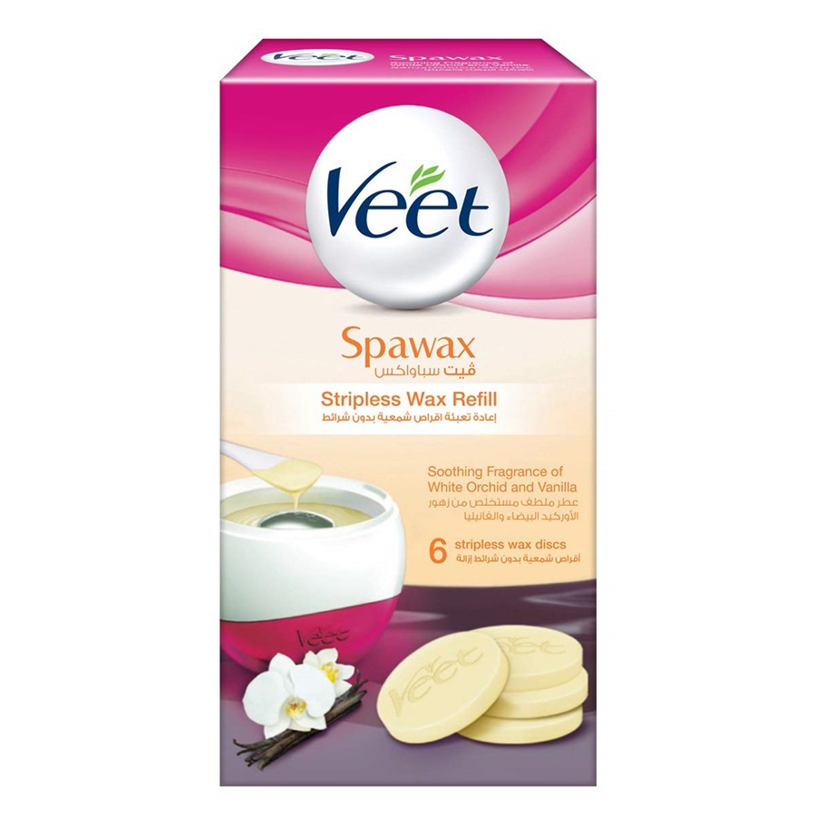 شرائح شمع لإزالة الشعر بالأوركيد البيضاء والفانيليا 6 قطع