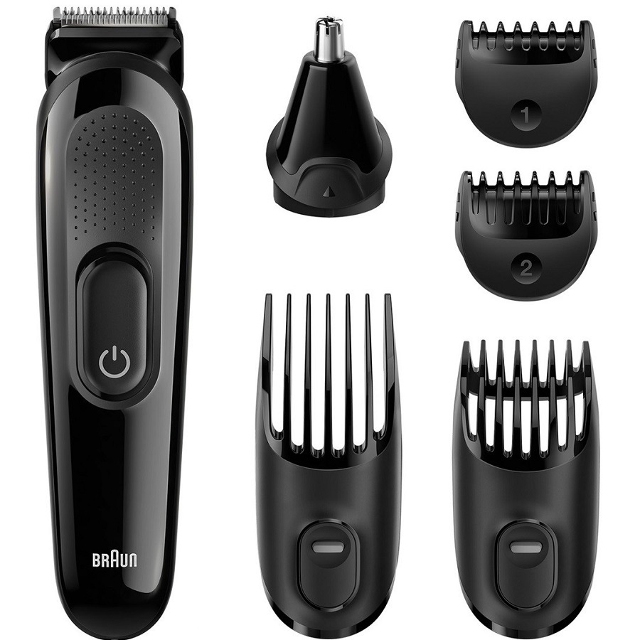 ماكينة حلاقة الوجه والرأس 6 في 1، أسود